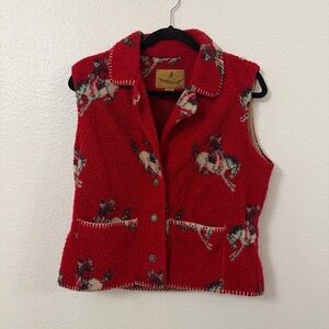 Bucking Bronco Cowboy 🤠 Red Sweater Vest by Barn Fly